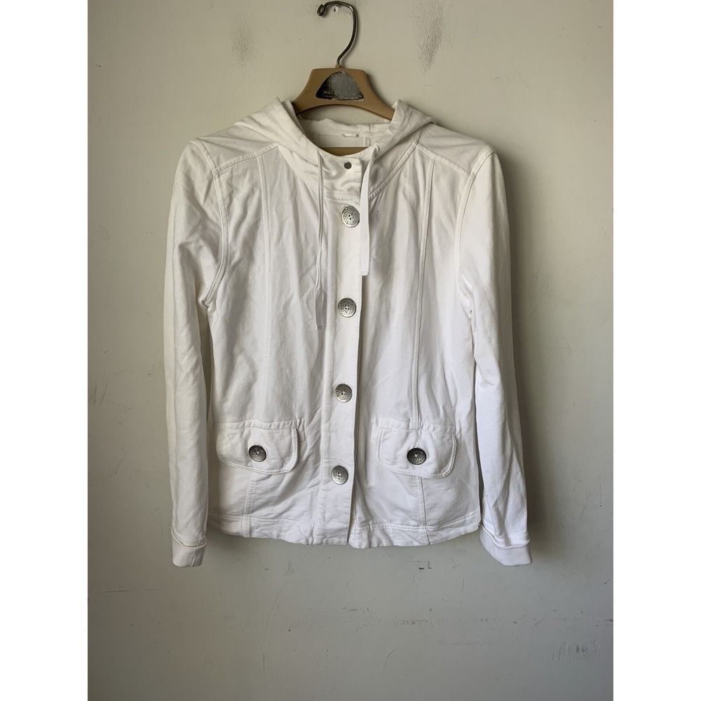 prAna‎ Womens Jacket Large Beach Outdoor Travel Resort Utility Organic White